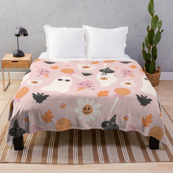 Item preview, Ghost Party Pink Background Seamless Pattern Print designed and sold by Lucy Ortiz Studio.