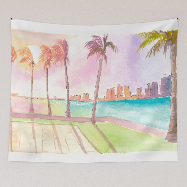 Item preview, Sunset on Palm Beach Florida Lake and Bikeway designed and sold by artshop77.