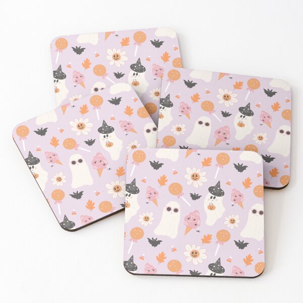 Item preview, Ghost Party Lavander Background Seamless Pattern Print designed and sold by Lucy Ortiz Studio.