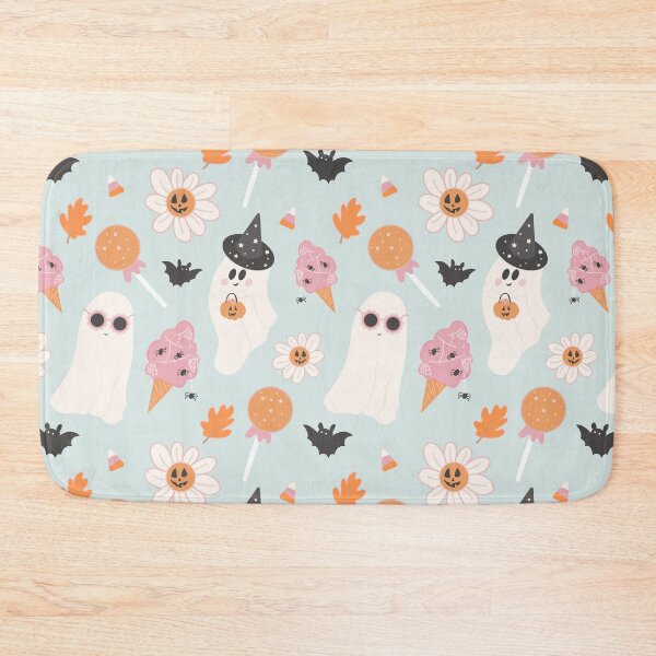 Item preview, Ghost Party Blue Background Seamless Pattern Print designed and sold by Lucy Ortiz Studio.