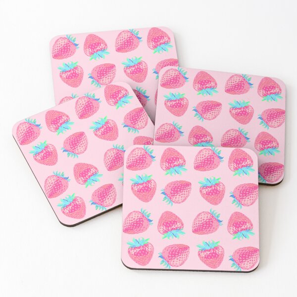 Item preview, Pink Strawberries Pattern pink Background designed and sold by SayaYanyan.