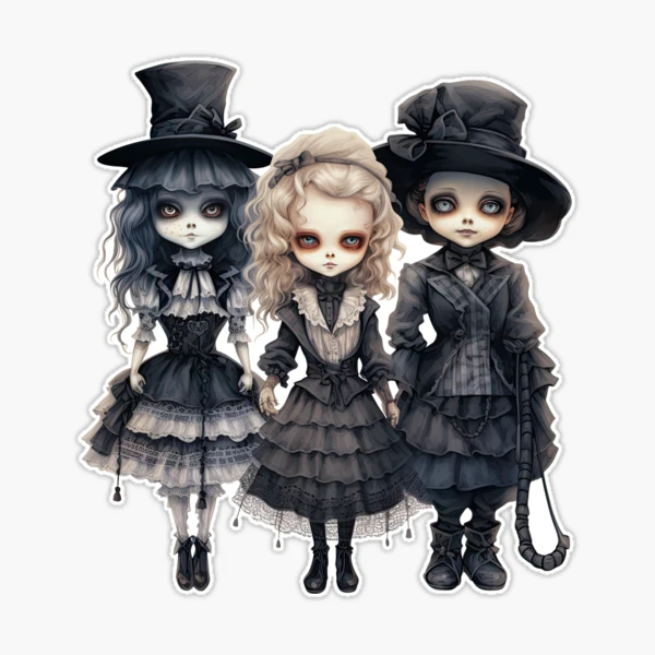 Gothic doll Nadja doll Creepy Sticker for Sale by GlunmanStore Redbubble