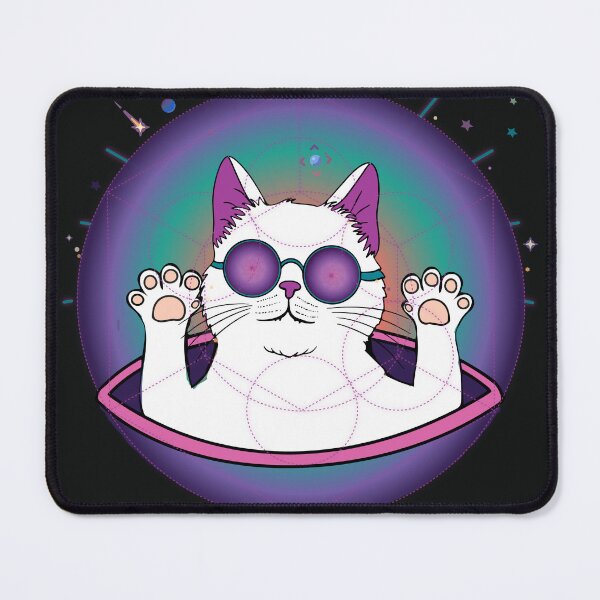 Item preview, psychedelic space cats with sunglasses floating hippie trip designed and sold by FLIP-original.