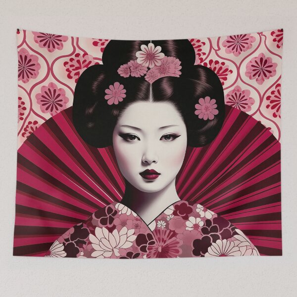 Artikelvorschau, Japanische Maiko Op Art Burgund 1 entworfen und verkauft von Meeheemaha.