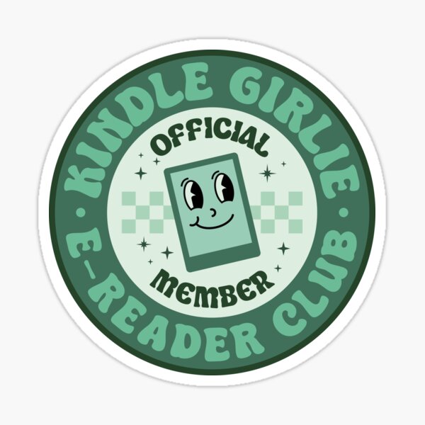 Kindle Girlie E-Reader Club - Mint Green Sticker for Sale by VikiPet