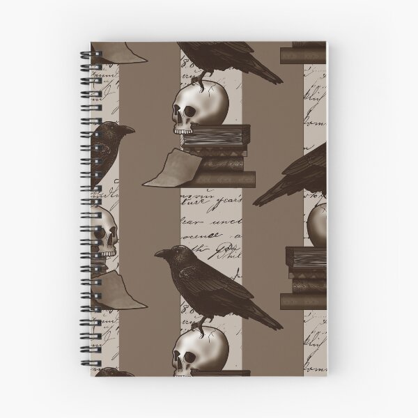 Item preview, Dark Academia Raven And Skull Pattern designed and sold by Gemma Compton.