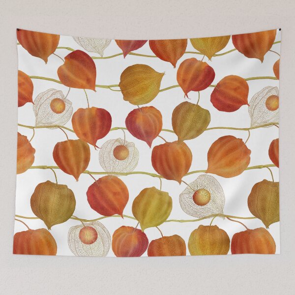 Item preview, Golden berry flowers watercolor print. Autumn Physalis plants. Cape gooseberry buds. Chinese lantern.  designed and sold by likapix.