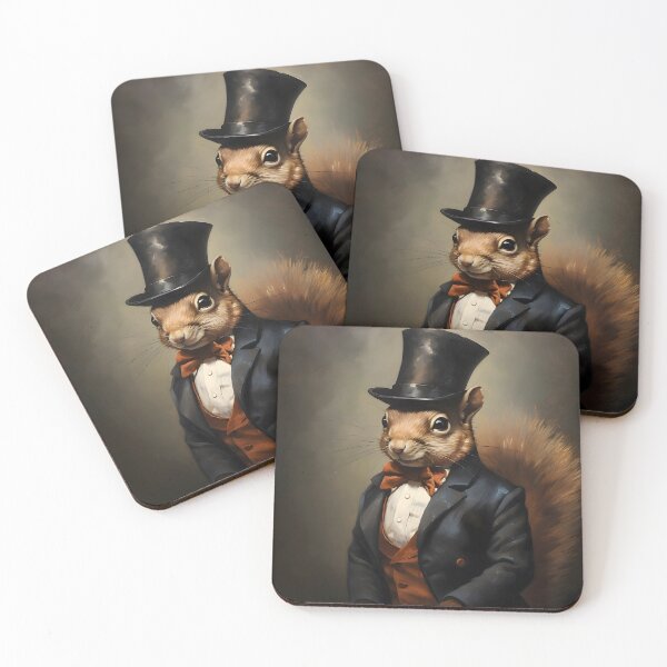 Item preview, Squirrel Portrait Dapper Animal Art designed and sold by ConfettiSkyArt.