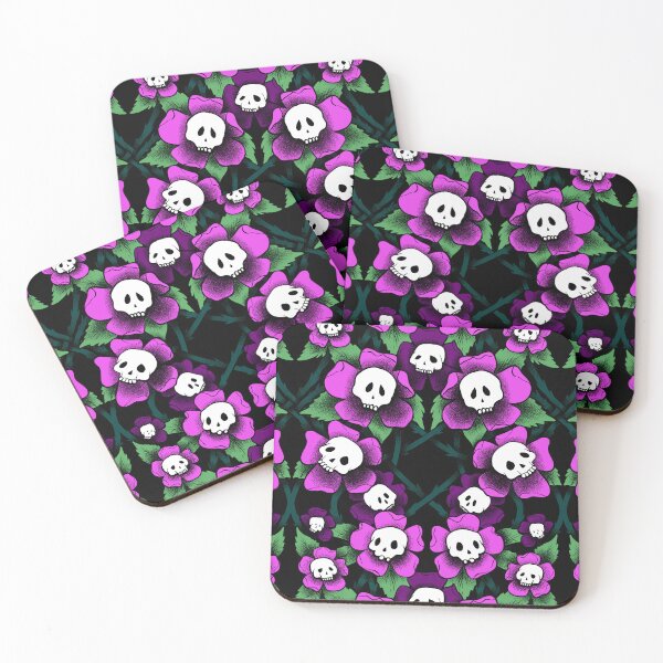 Item preview, Whimsigothic Pink Skull Flower Garden designed and sold by Gemma Compton.