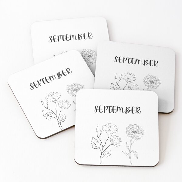 Item preview, September birth flower shirt - minimal Aster and morning glory designed and sold by Leivenaar.