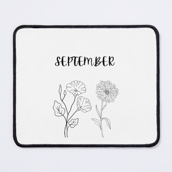 Item preview, September birth flower shirt - minimal Aster and morning glory designed and sold by Leivenaar.