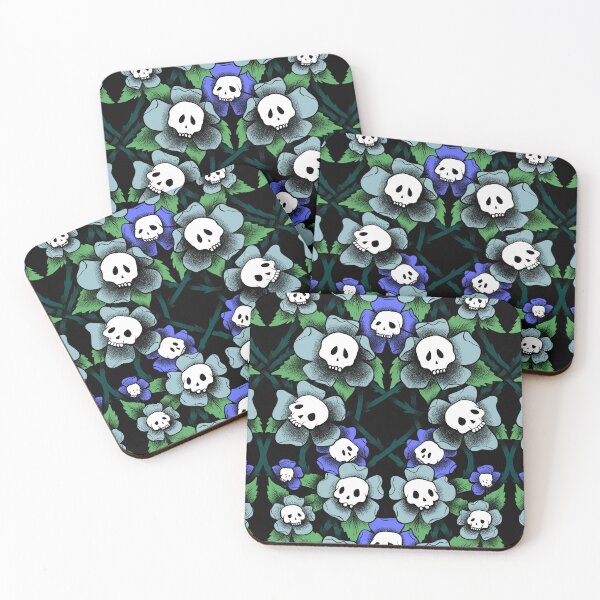 Item preview, Whimsigothic Blue Skull Flower Garden designed and sold by Gemma Compton.