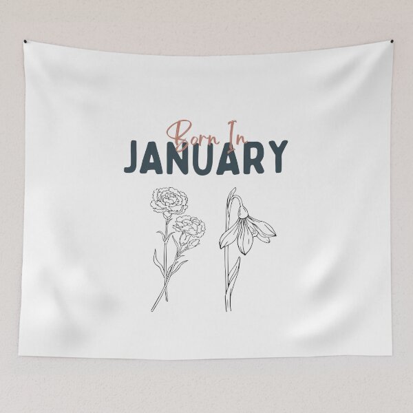 Item preview, Born in January birth flower shirt - carnation and the snowdrop designed and sold by Leivenaar.