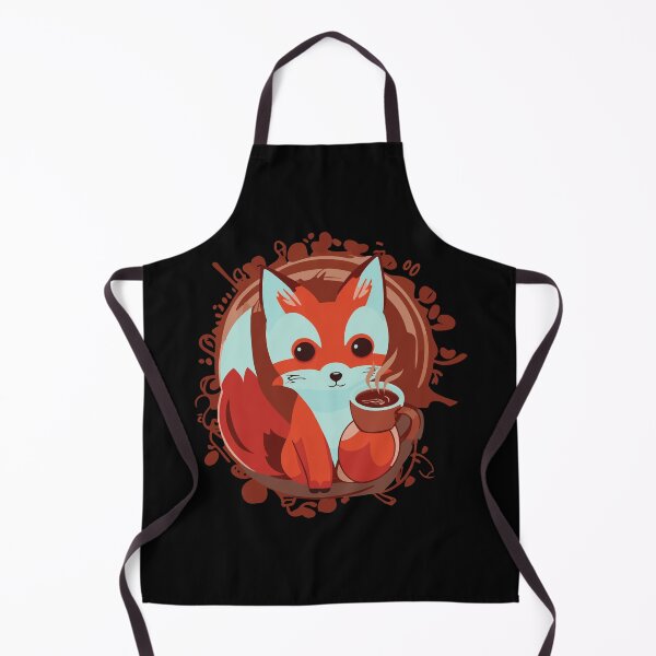 Item preview, Morning Cute Fox with coffee in red designed and sold by Getup-clothing.