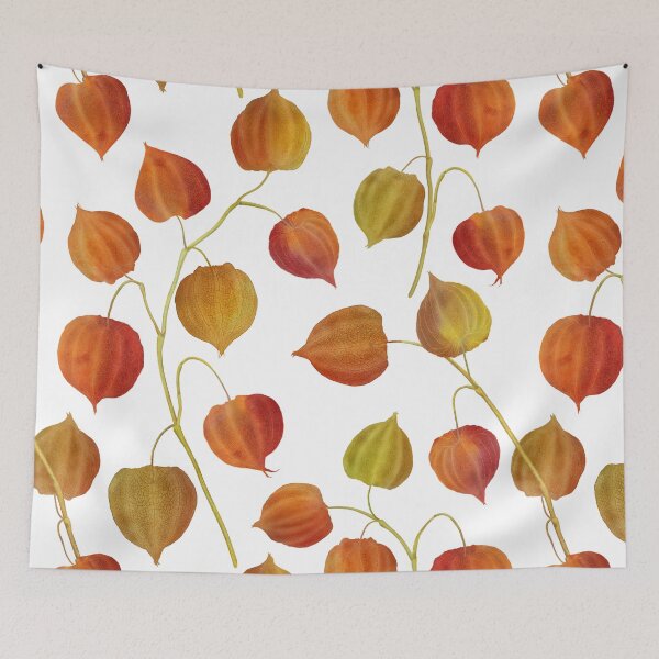 Item preview, Physalis flowers watercolor seamless pattern. Golden berry plants. Cape gooseberry buds. Colorful autumn leaves structure designed and sold by likapix.