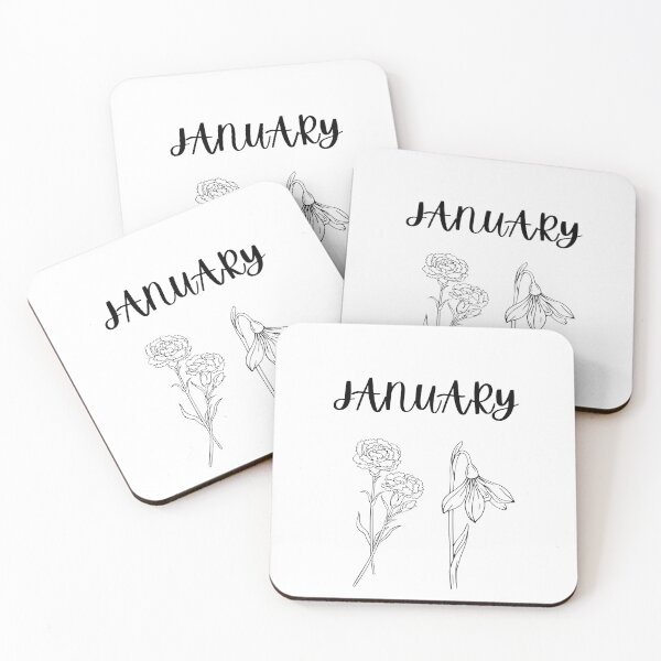 Item preview, January birth flower shirt - carnation and the snowdrop minimal designed and sold by Leivenaar.