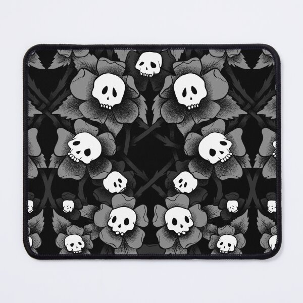 Item preview, Whimsigothic Grey Skull Flower Garden designed and sold by Gemma Compton.