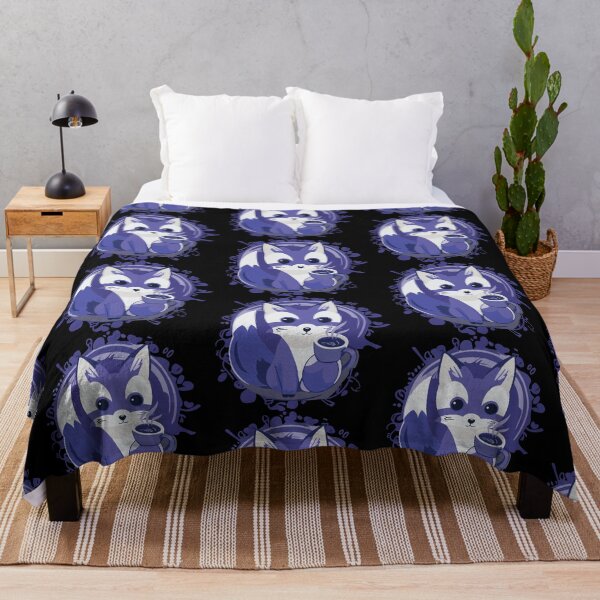 Item preview, Morning Cute Fox with coffee in blue designed and sold by Getup-clothing.