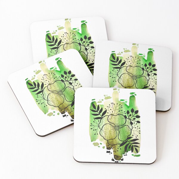 Item preview, Green Watercolor Flower Duda designed and sold by BEATRIZKOBORI.