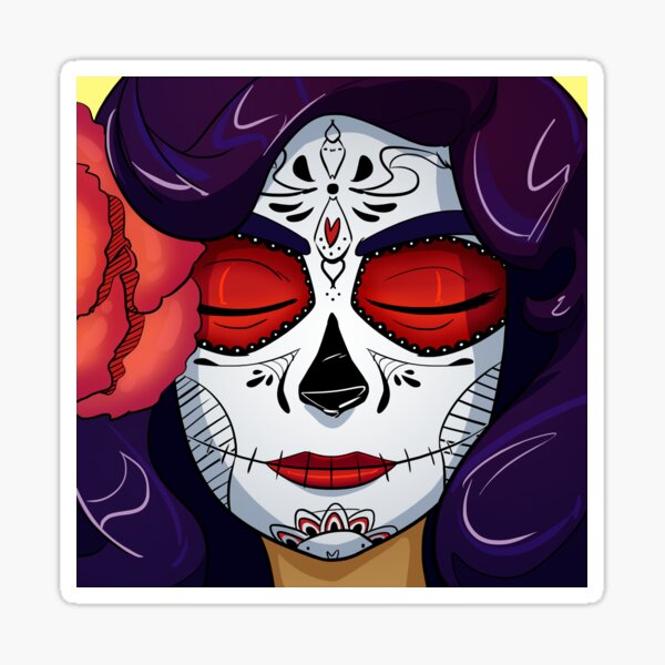 Day Of The Dead Sticker For Sale By Rlecroyart Redbubble