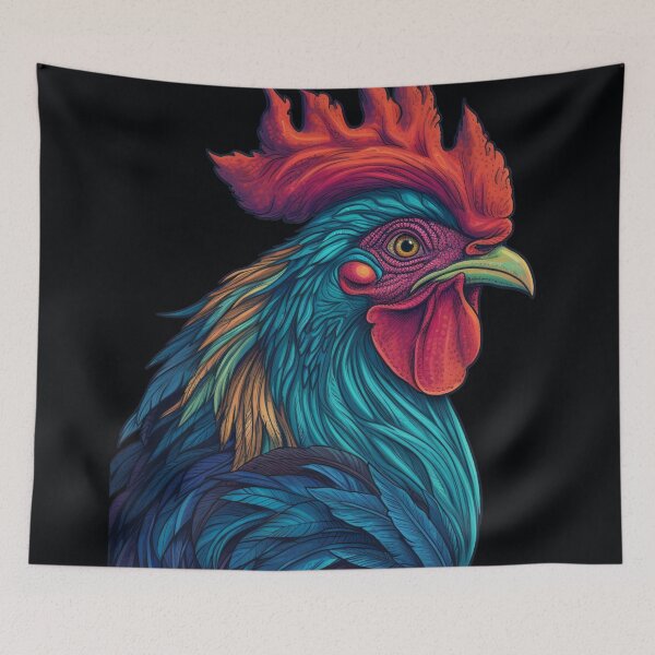 Item preview, Colorful rooster digital print designed and sold by dcrc.