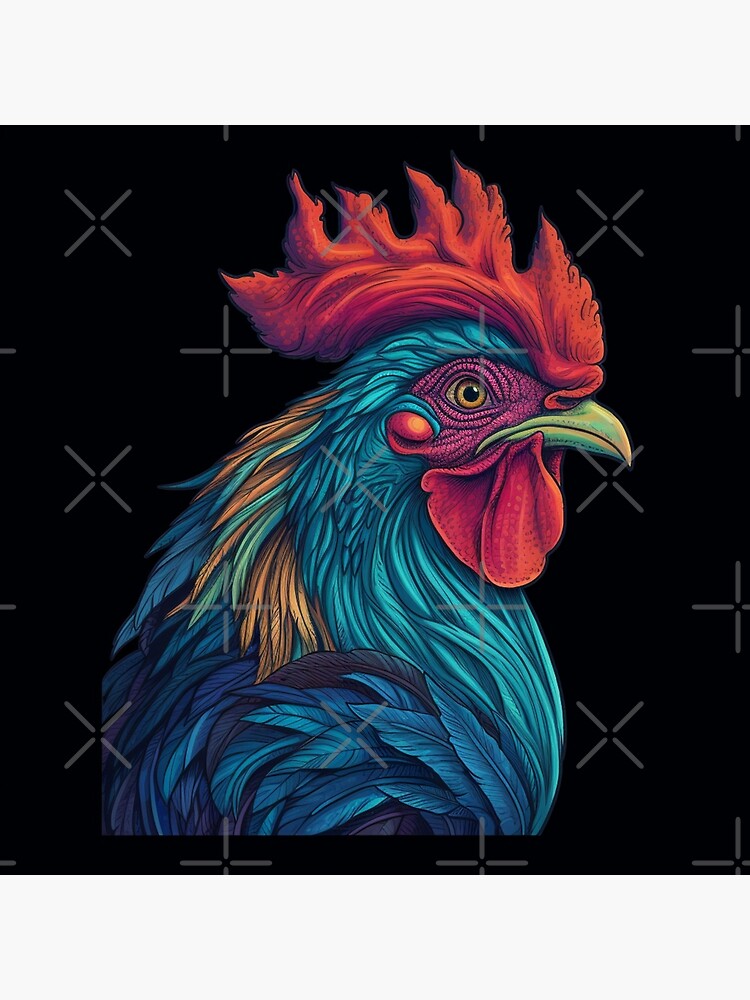 Peinture numérique d'un coq coloré d'Editors Choice en poster