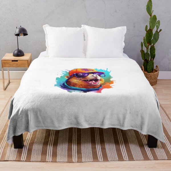 Item preview, Colorful Happy Capybara in sunglasses designed and sold by Dreamtodream.