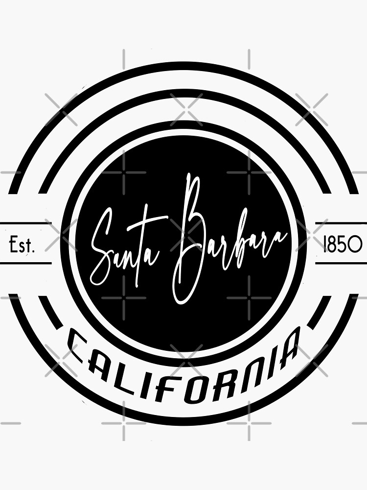 Thumbnail 3 of 3, Sticker, Santa Barbara California Retro Logo designed and sold by DRKZone.
