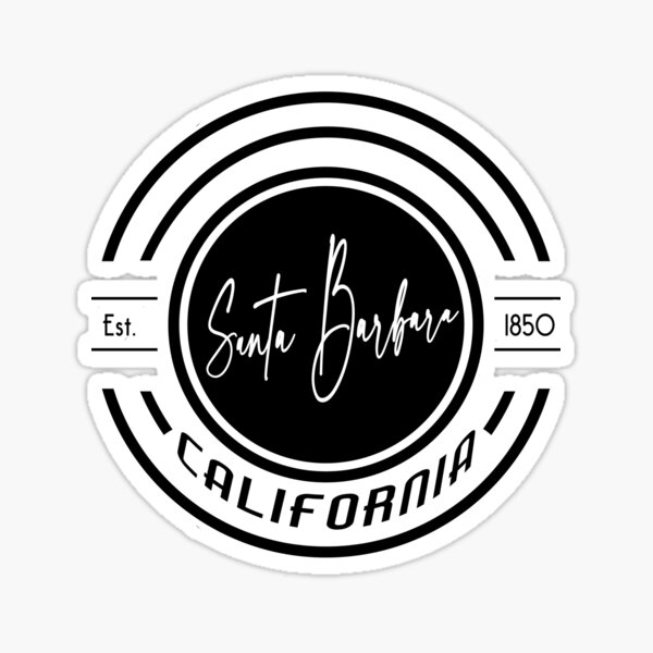 Santa Barbara California Retro Logo Sticker
