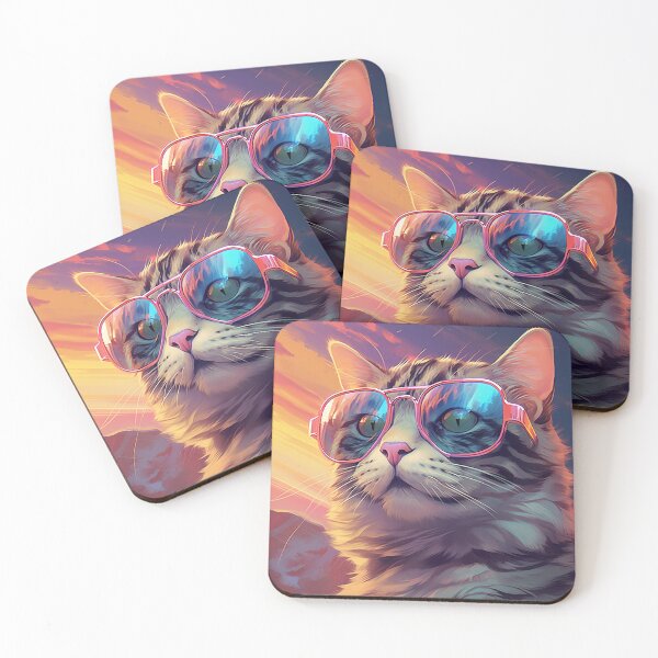 Item preview, Retrowave Cat designed and sold by MilesAI.