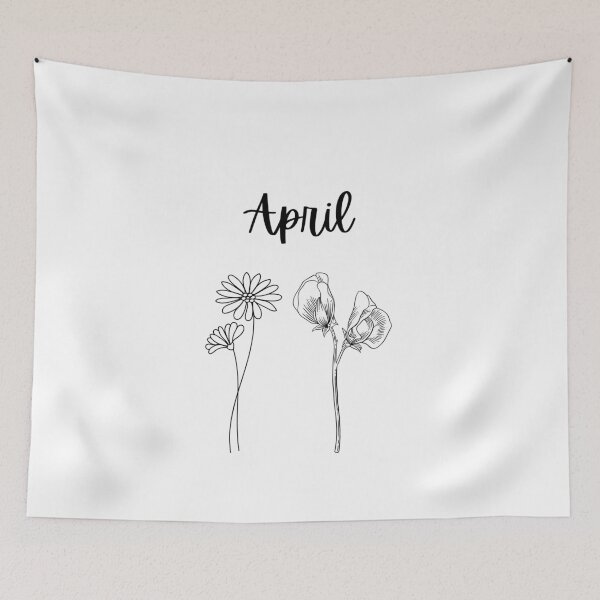 Item preview, April birth flower shirt - Daisy and Sweet Pea minimal designed and sold by Leivenaar.