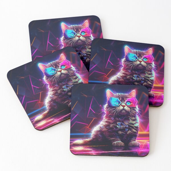 Item preview, Retrowave Kitten designed and sold by MilesAI.