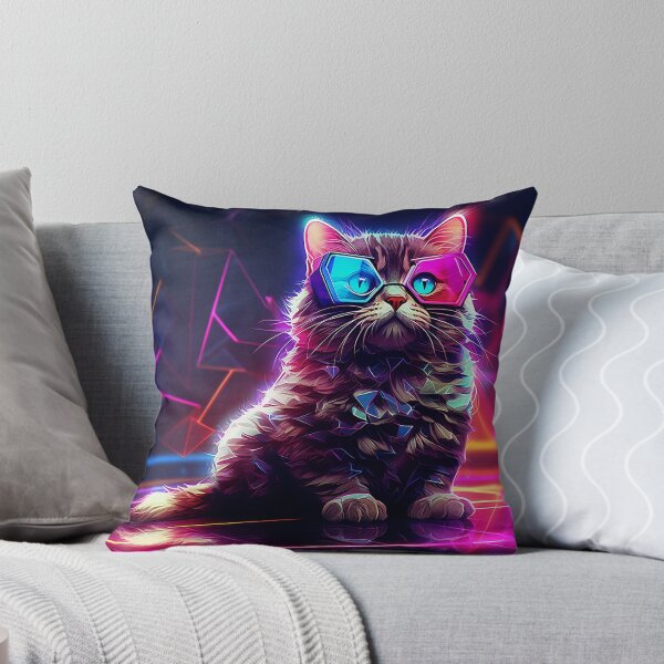 Item preview, Retrowave Kitten designed and sold by MilesAI.