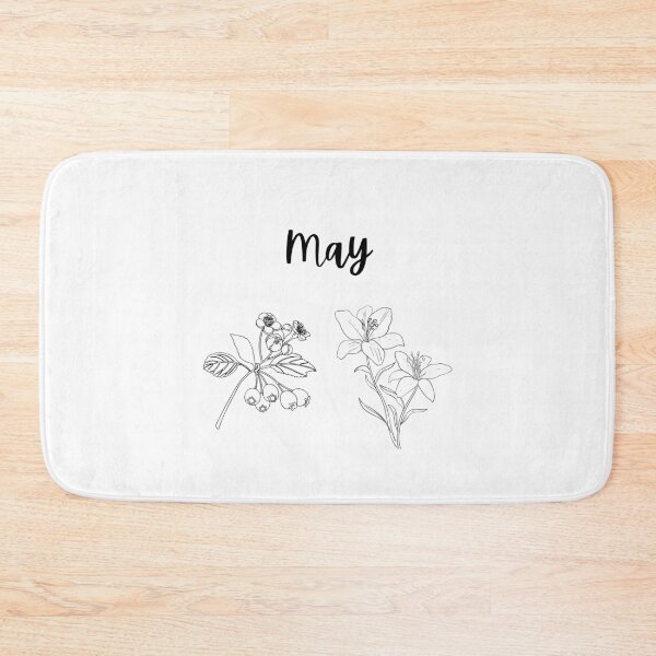 Item preview, May birth flower shirt - Lily-of-the-Valley and Hawthorn minimal designed and sold by Leivenaar.
