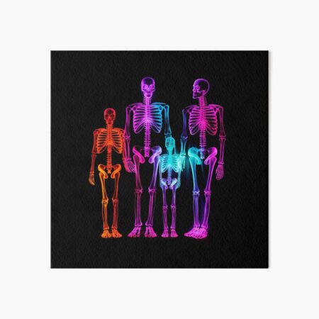 Neon Skeletons Art Board Print