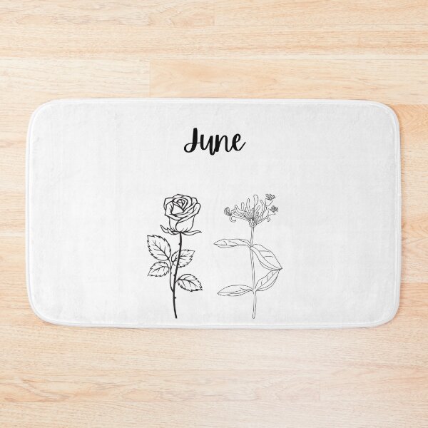 Item preview, June birth flower shirt - Rose and Honeysuckle minimal designed and sold by Leivenaar.