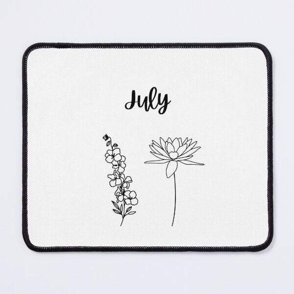 Item preview, July birth flower shirt - Larkspur and Water Lily minimal designed and sold by Leivenaar.