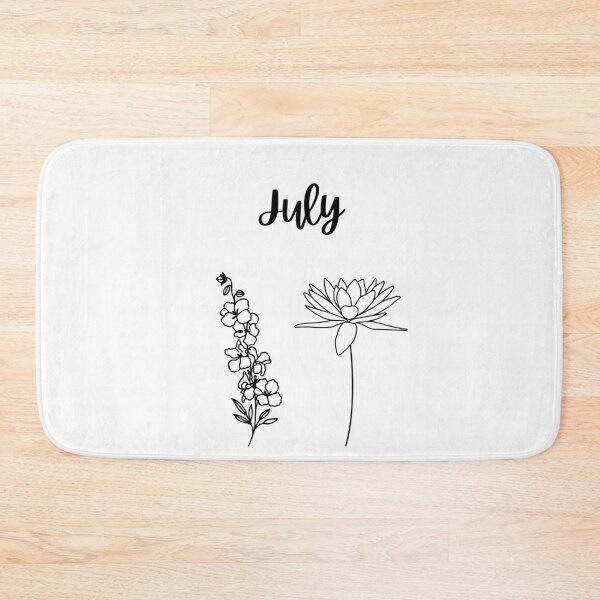 Item preview, July birth flower shirt - Larkspur and Water Lily minimal designed and sold by Leivenaar.