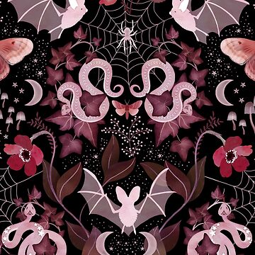 Aperçu de l'œuvre Damassé gothique de chauve-souris et de serpent de adenaJ