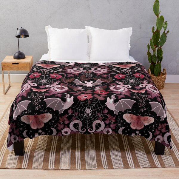 Item preview, Moody gothic bat and snake damask designed and sold by adenaJ.
