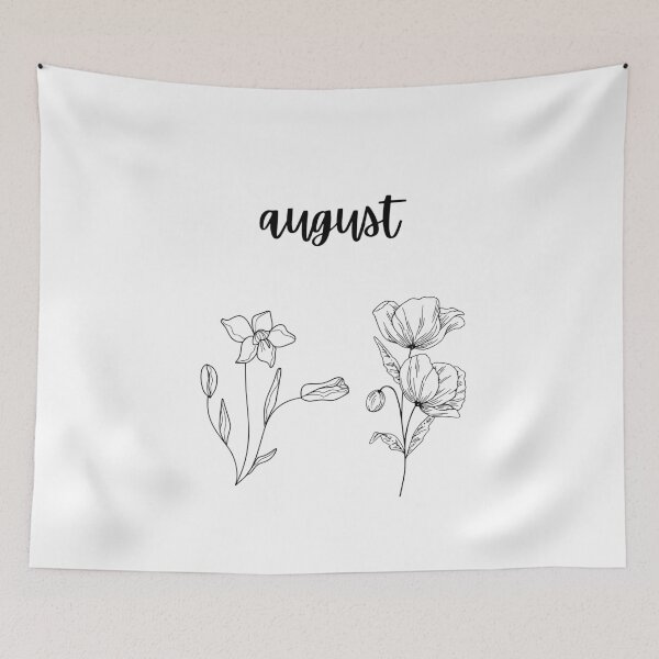 Item preview, August birth flower shirt - Gladiolus and Poppy minimal designed and sold by Leivenaar.