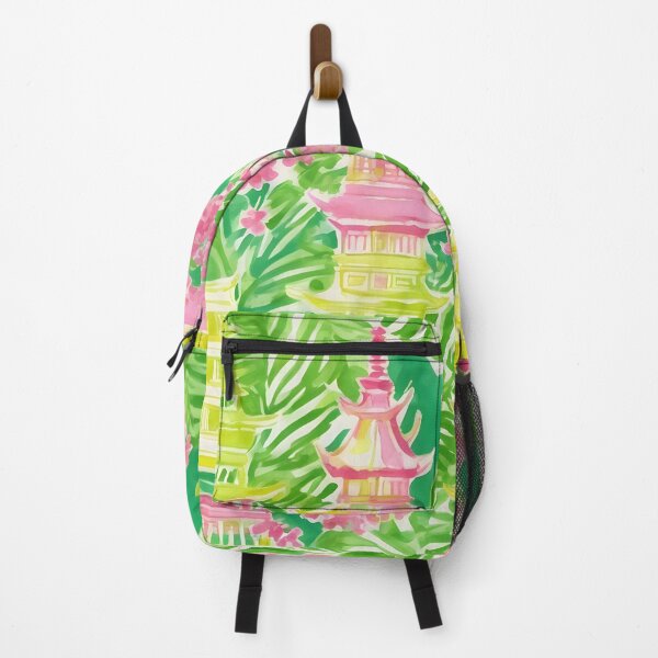 Item preview, Yellow, pink and green pagodas, leaves and cherry blossom designed and sold by SophieClimaArt.