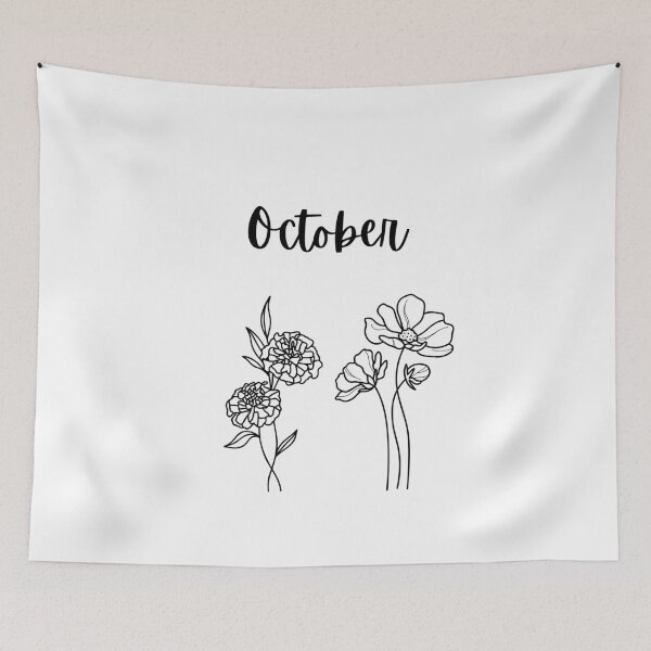 Item preview, october birth flower shirt - Marigold and Cosmos minimal designed and sold by Leivenaar.