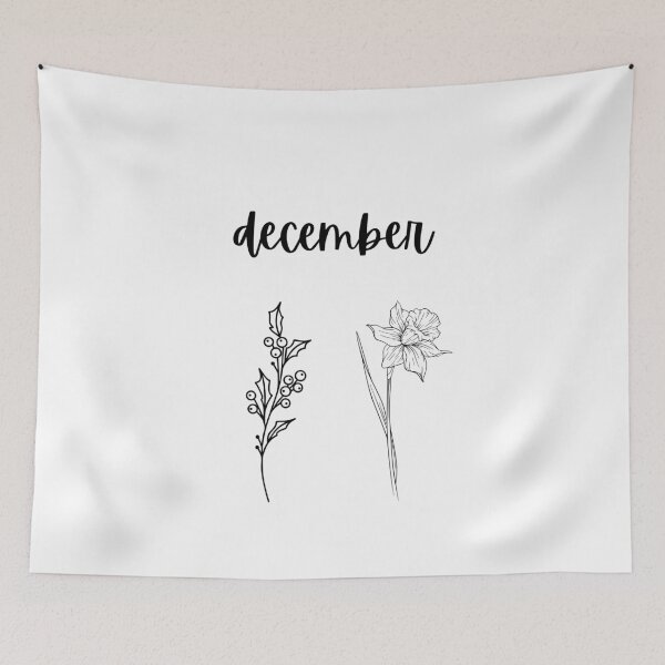 Item preview, December birth flower shirt - Narcissus and Holly minimal designed and sold by Leivenaar.