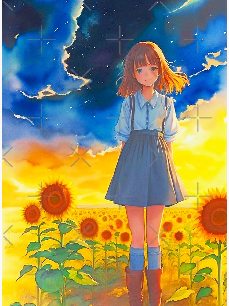 Anime Girl in Sunflowers Field – All Diamond Painting