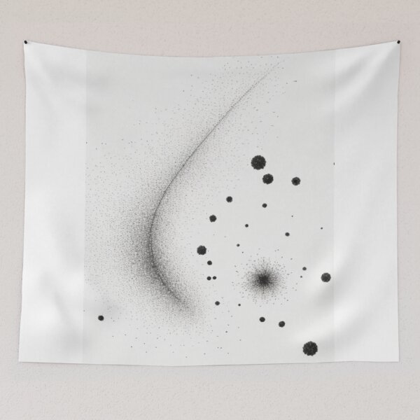 Item preview, Simple black and white design of dots and one line on a white background designed and sold by AlfredSSikula.