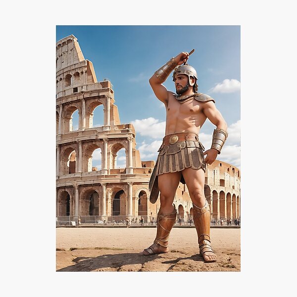 Item preview, Gladiator in front of the Colosseum 3 - Ancient Roman Man designed and sold by peterforg8.