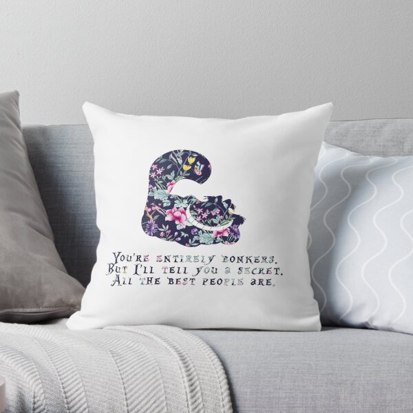 Motifs floraux Alice - Cheshire cat entièrement bonkers Coussin