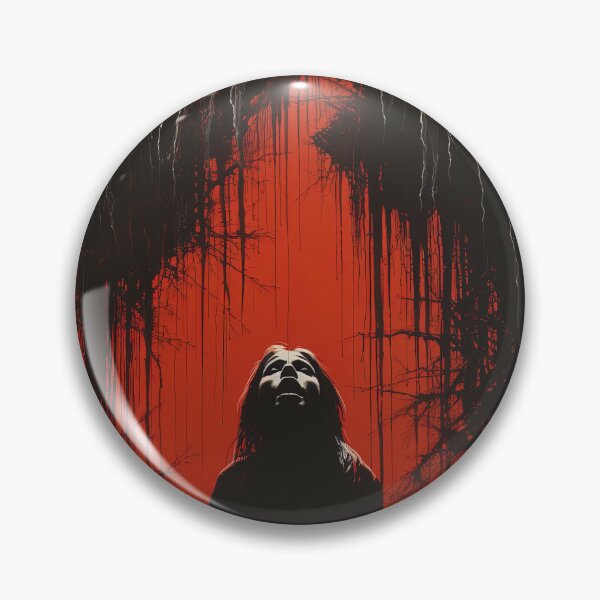 Item preview, Red Horror Girl Looking up in Fear Vintage Horror Movie Poster designed and sold by sμ (smew).