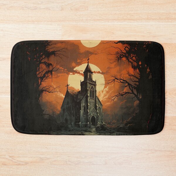 Item preview, A Haunted Church in Vintage Horror Movie Poster Style designed and sold by sμ (smew).